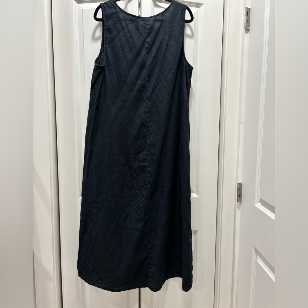 J. Jill Black Love Linen Pocketed Maxi Dress XL - Picture 3 of 8